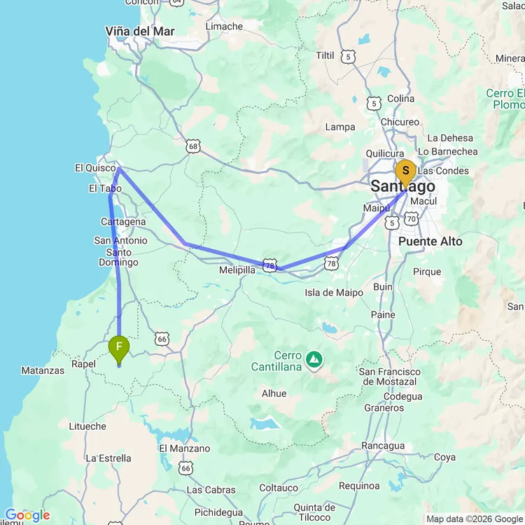 Mapa de Vuelta Los Poetas 300